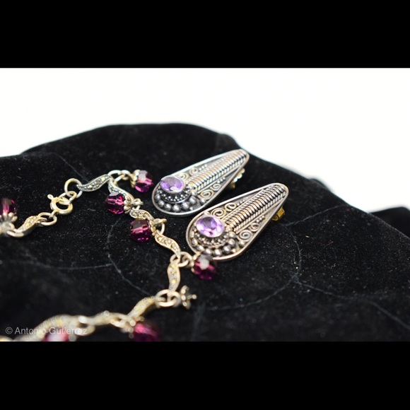 Silver earrings and the bracelet - Picture 5 of 6